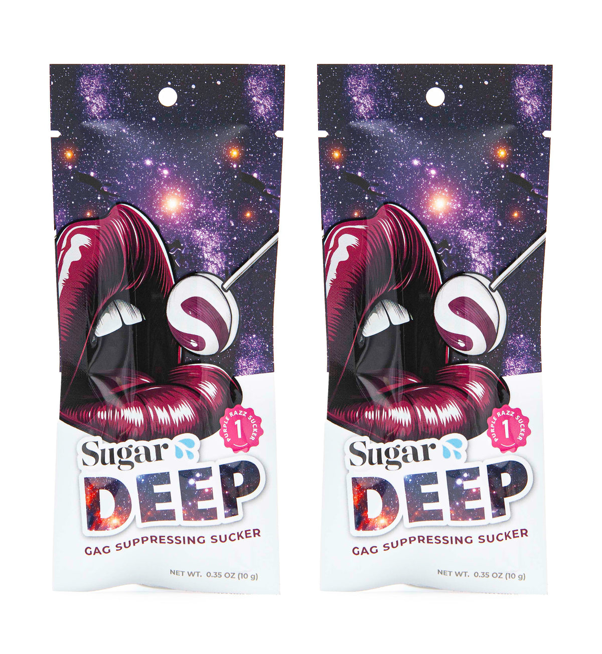 Sugar Splash Deep Gag Suppressing Suckers 2 pack
