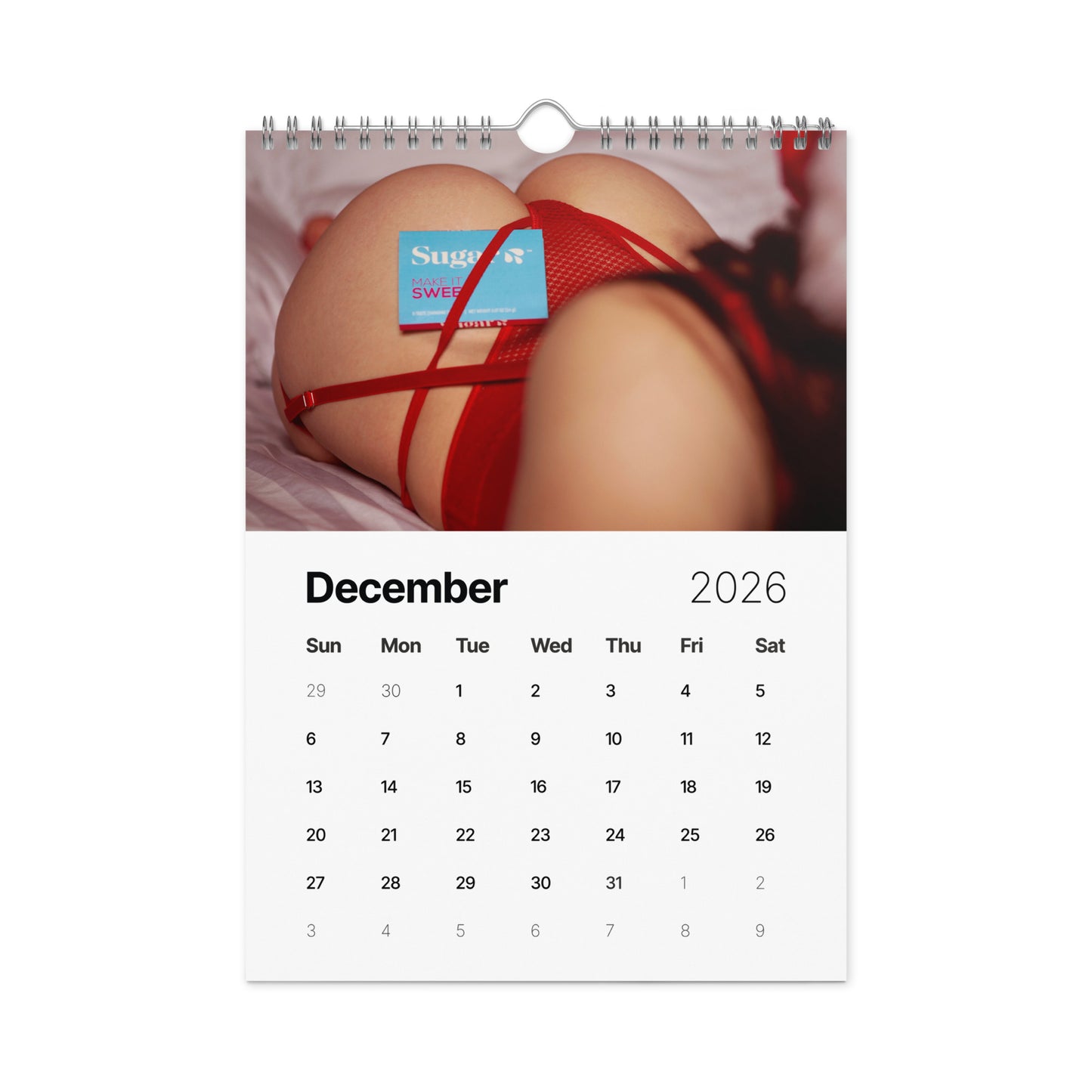 Sugar Splash 2026 Calendar Naughty December