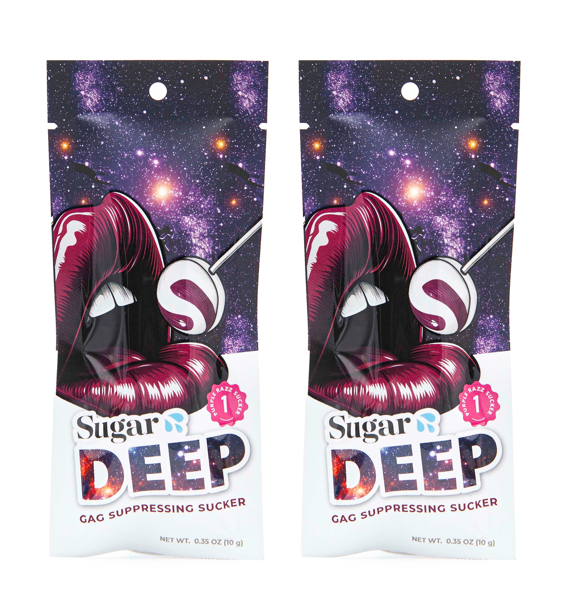 Sugar Splash Deep Gag Suppressing Suckers 2 pack