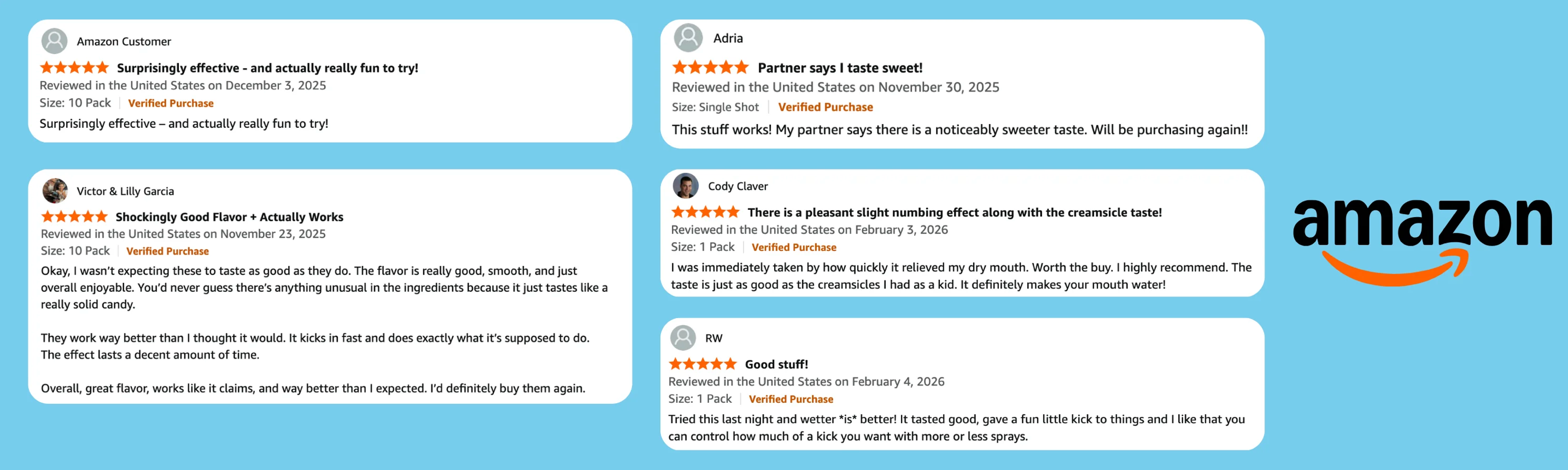 Sugar Splash Amazon Five Star Reviews